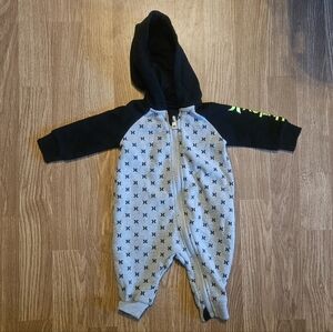 Hurley Black and Gray Kids One Piece With A Hood!